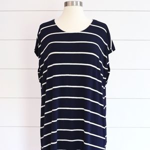 Navy Stripe Casual Dress